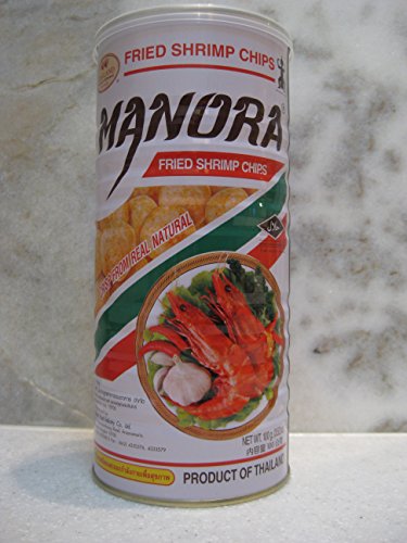 MANORA THE ORIGINAL THAI SNACK CHIPS 3.52OZ/100G CAN (Shrimp) - Mighty Depot