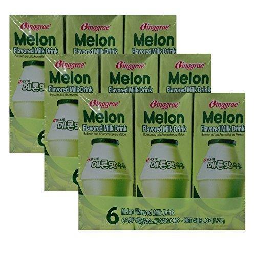 Binggrae Melon Flavored milk Drink (6.8 oz X 18) by Binggrae - Mighty Depot