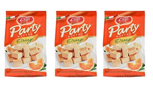 Gastone Lago Party Wafers Orange Cream Filling 8.82 oz, 250g (Pack of 2) (Orange, 2-Pack) - Mighty Depot