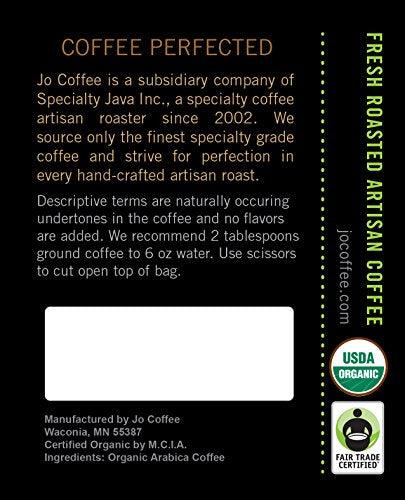 NEW YORK JO: 12 oz, Medium Dark Roast Organic Ground Coffee, 100% Arabica Coffee, USDA Certified Organic, NON-GMO, Fair Trade Certified, Gluten Free, Gourmet Coffee from Jo Coffee - Mighty Depot