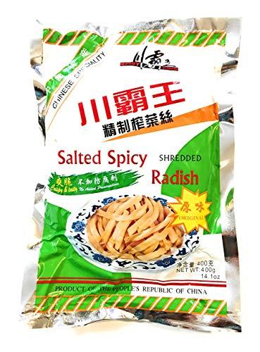 Spicy King Salted Spicy Shredded Radish( Original )14.1 Oz (2 Pack) 川霸王榨菜丝原味 - Mighty Depot