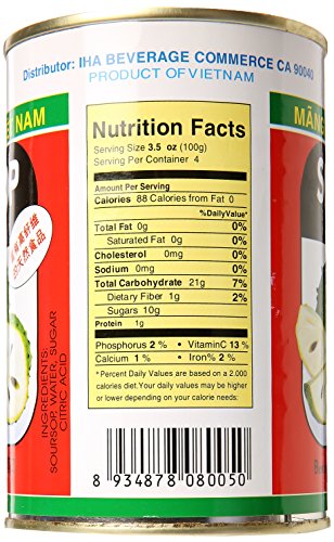 All Natural 100% Soursop Pulp in Syrup (Graviola Pulp Raw/uncut) - 15oz (Pack of 6) - Mighty Depot