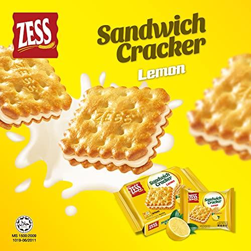 Zess Wheat Flour Snack Sandwich Cracker Cookie, Lemon. Low Calorie, Asian, 180g 6.4oz. 2 Pack - Mighty Depot