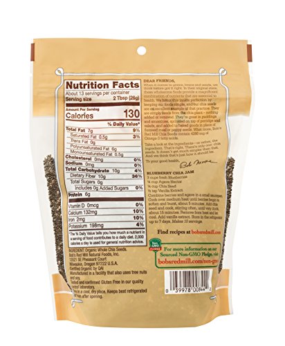 Bob's Red Mill Resealable Organic Chia Seeds, 12 Oz (6 Pack) - Mighty Depot