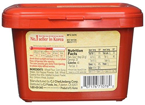 CJ Haechandle Gochujang, Hot Pepper Paste, 1kg (Korean Spicy Red Chile Paste, 2.2 lbs.) - Mighty Depot