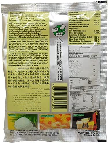 Coconut Milk Cream Powder Chao Thai Size 60 Gx6 bags - Mighty Depot