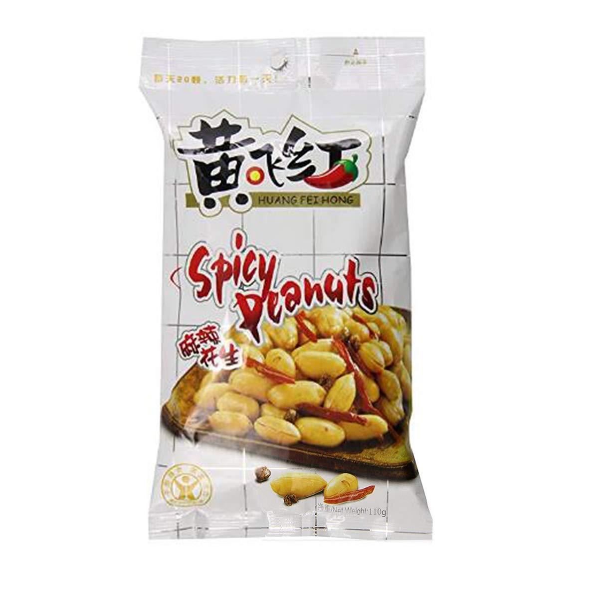 2 Pack Huang Fei Hong Spicy Crispy Peanut, 3.88 OZx2 黄飞红 麻辣花生 坚果 Mala Huasheng (110gx2) - Mighty Depot