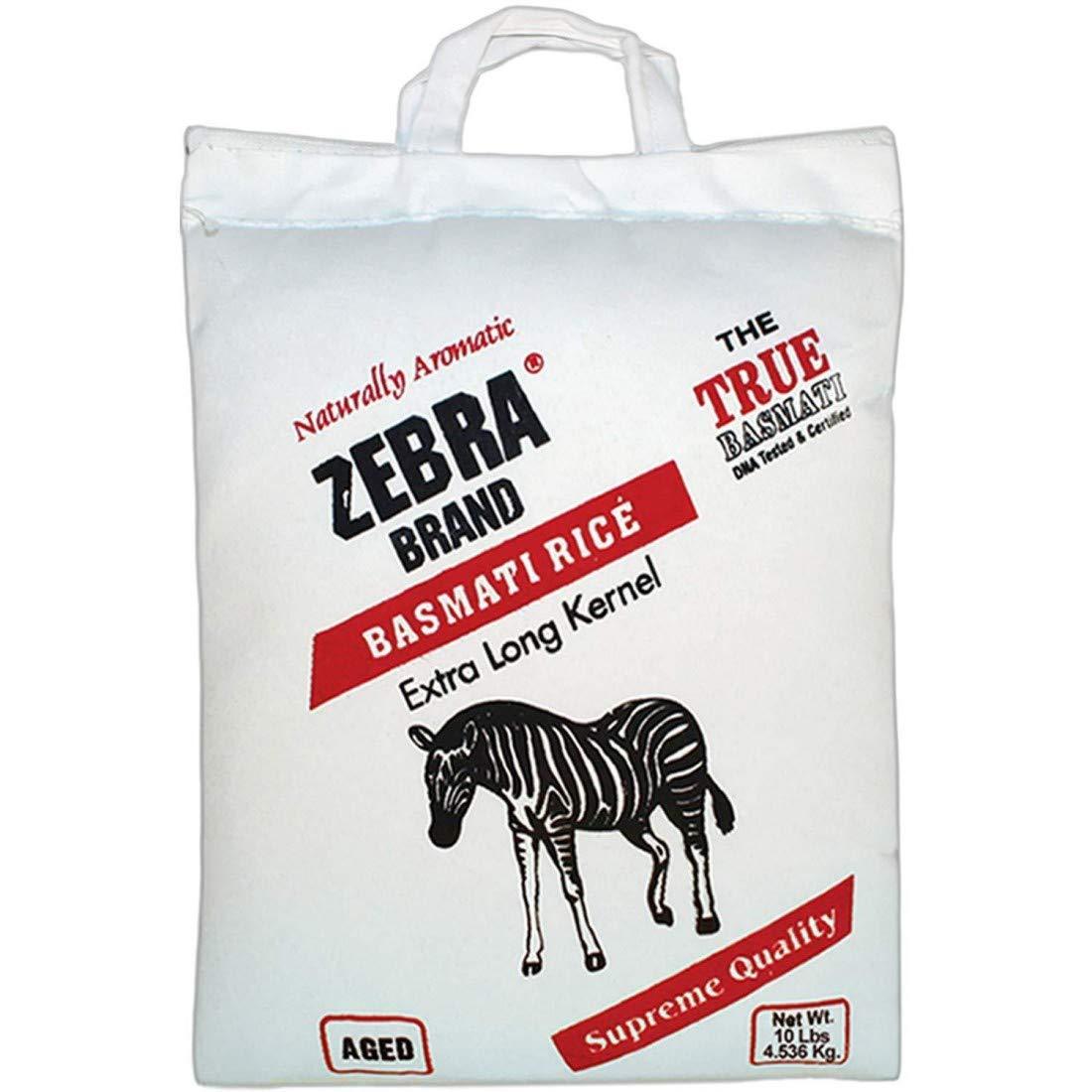 Naturally Aromatic Zebra Basmati Rice Extra Long Kernel 10 Lb Bag - NET WT 10 lbs - Mighty Depot