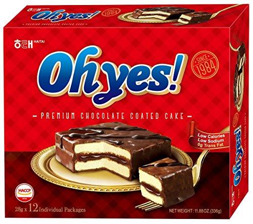 Haitai Oh Yes Premium Chocolate Coated Cake, 11.85 Ounce (Pack of 10) - Mighty Depot
