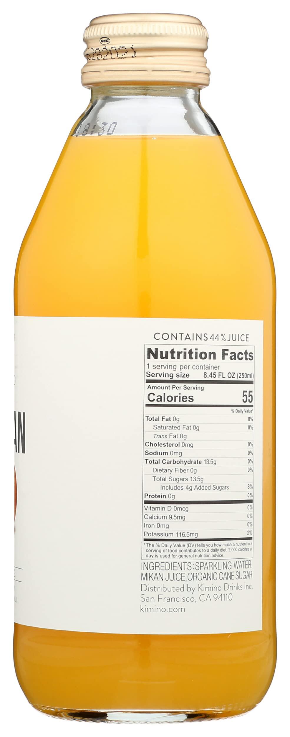 KIMINO DRINKS Sparkling Mikan Juice, 8.45 Fl Oz - Mighty Depot