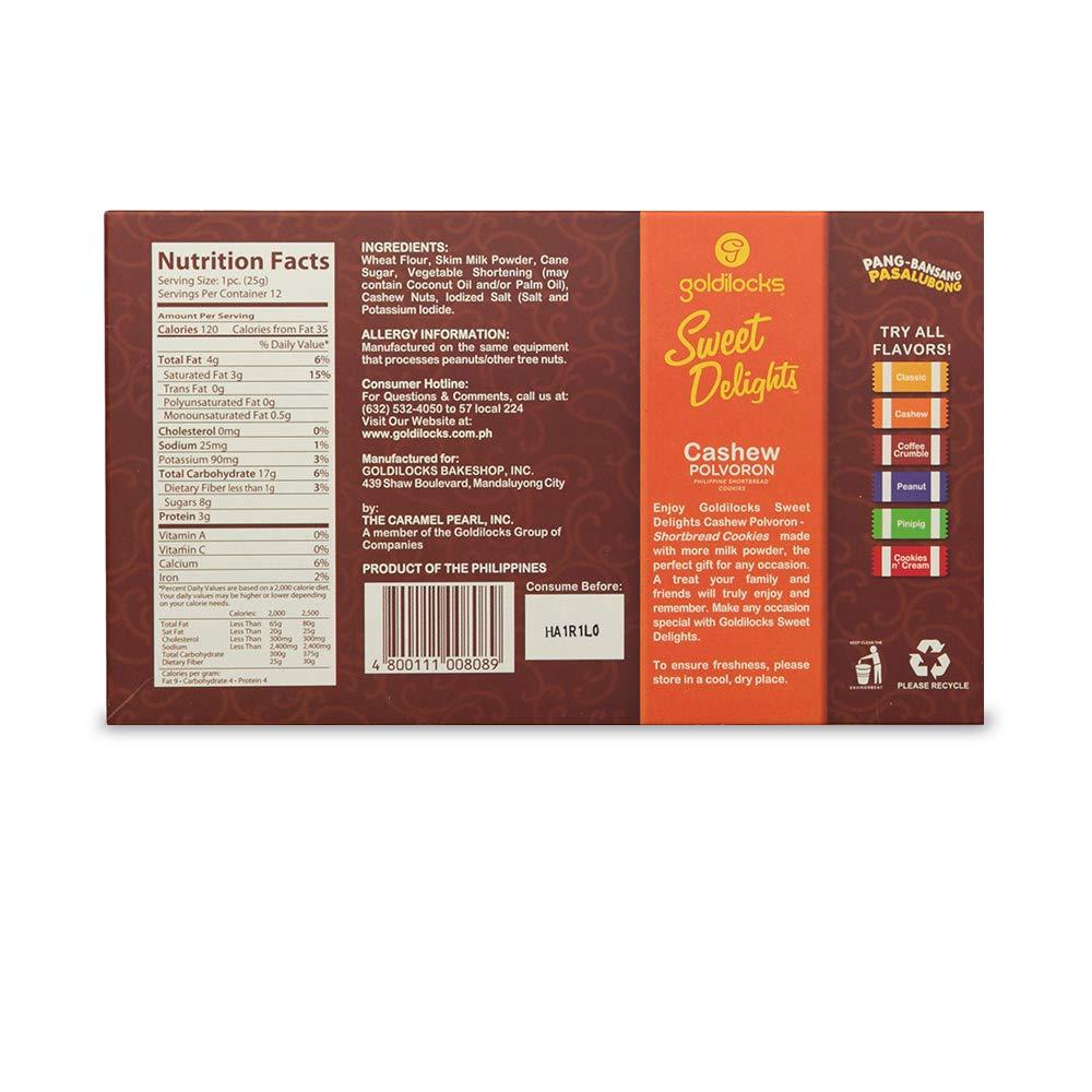Goldilocks Sweet Delights Cashew Polvoron 10.60oz (300g) - Mighty Depot