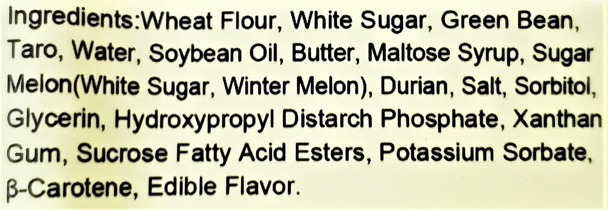 Banh Pia Chay Musang King Durian & Taro 4 Individually Wrapped Cake Snacks 2 Pack - Mighty Depot