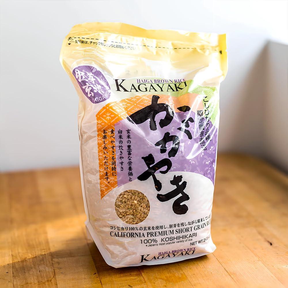 Kagayaki Haiga Genmai Brown Rice | California Short Grain | Rich in Protein and Fiber | Ideal for Health-Conscious Cooking | Perfect for Professional Chefs and Home Use (4.4 lbs) - Mighty Depot