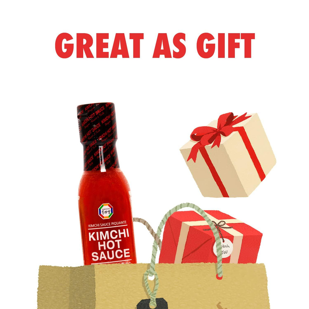 Surasang Kimchi Hot Sauce, Made with real Kimchi and Gochugaru, Bright and Spicy Piquant Flavor, Preservative Free, Multipurpose Great for Pizza and Taco, Gift Idea for Hot Sauce Enthusiast, 7.77 Fl Oz - Mighty Depot