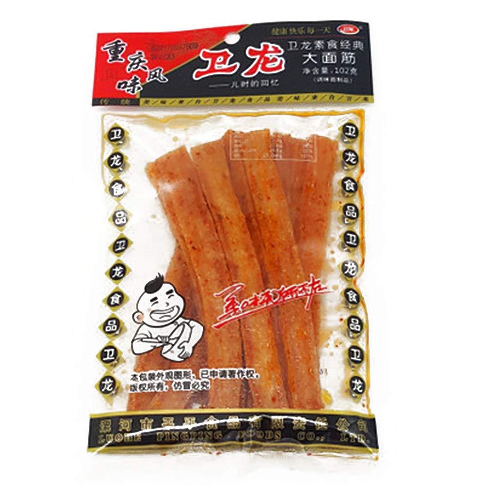 Weilong Spicy Big Gluten Spicy 102g/Pack Chongqing Flavor Casual Snacks Vegetarian Classic卫龙辣条一根根大面筋 香辣大辣条102g/袋 重庆风味休闲零食小吃 - Mighty Depot