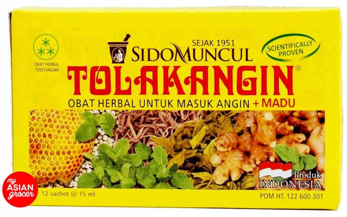 Sido Muncul Tolak Angin Herbal with Honey 12-ct, 180 Ml/ 6 fl oz (Pack of 1) - Mighty Depot