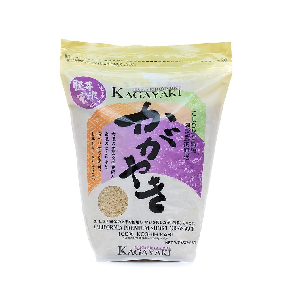 Kagayaki Haiga Genmai Brown Rice | California Short Grain | Rich in Protein and Fiber | Ideal for Health-Conscious Cooking | Perfect for Professional Chefs and Home Use (4.4 lbs) - Mighty Depot