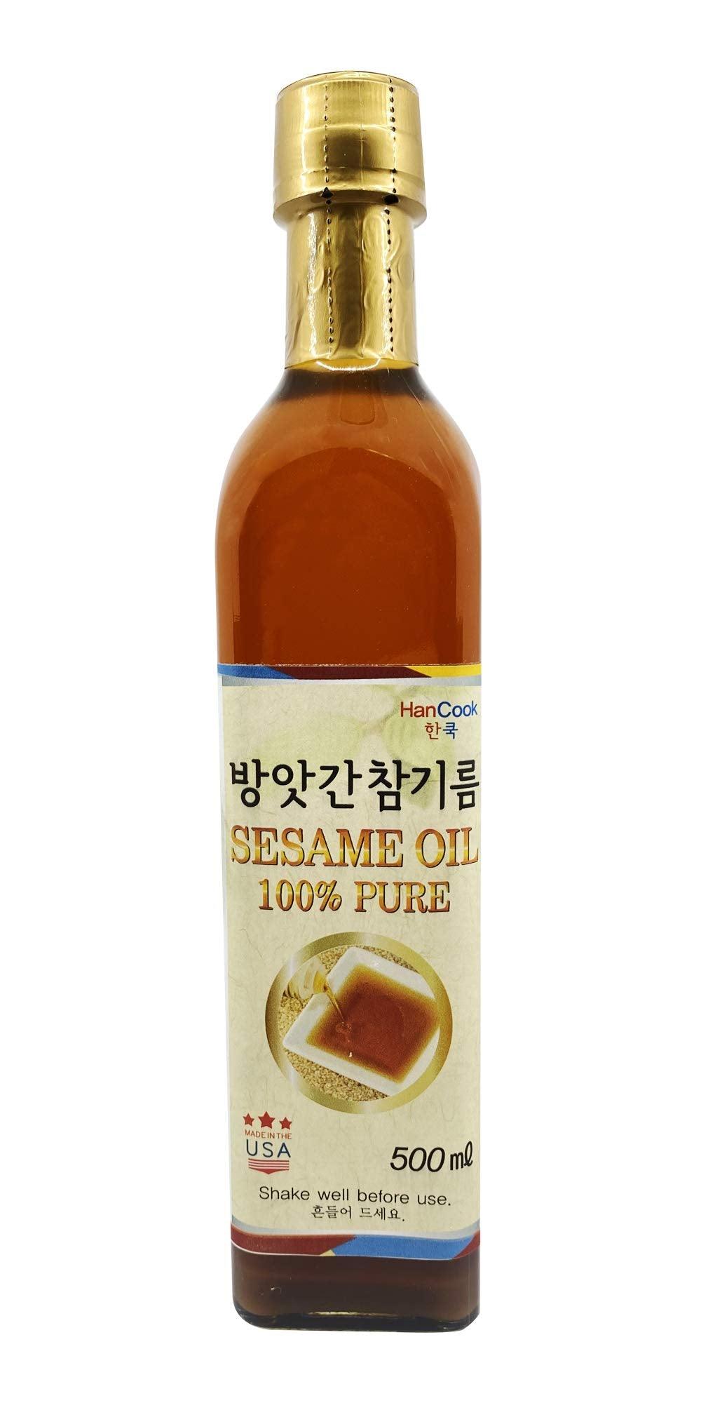 HanCook, SESAME OIL, ROASTED, KOREAN OWNED, 100 Percent PURE, ALL NATURAL 10.62, 2.24 - Mighty Depot