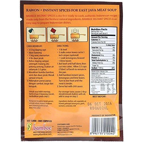 Bamboe Bumbu Instant Rawon - East Java Meat Soup, 54 Gram (Pack of 3) - Mighty Depot