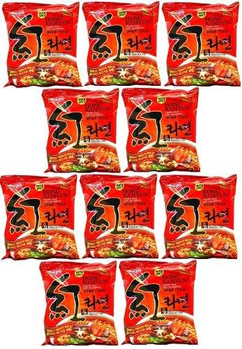 Ohsung Hong Ramyun/ramen Hot & Spicy Noodle Soup with Soy Peptide 4.2 Oz: 10 Pack - Mighty Depot