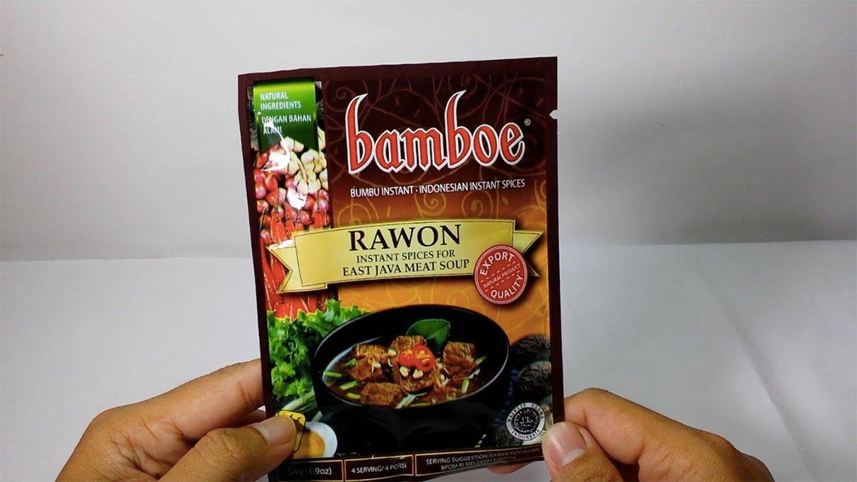 Bamboe Bumbu Instant Rawon - East Java Meat Soup, 54 Gram (Pack of 3) - Mighty Depot