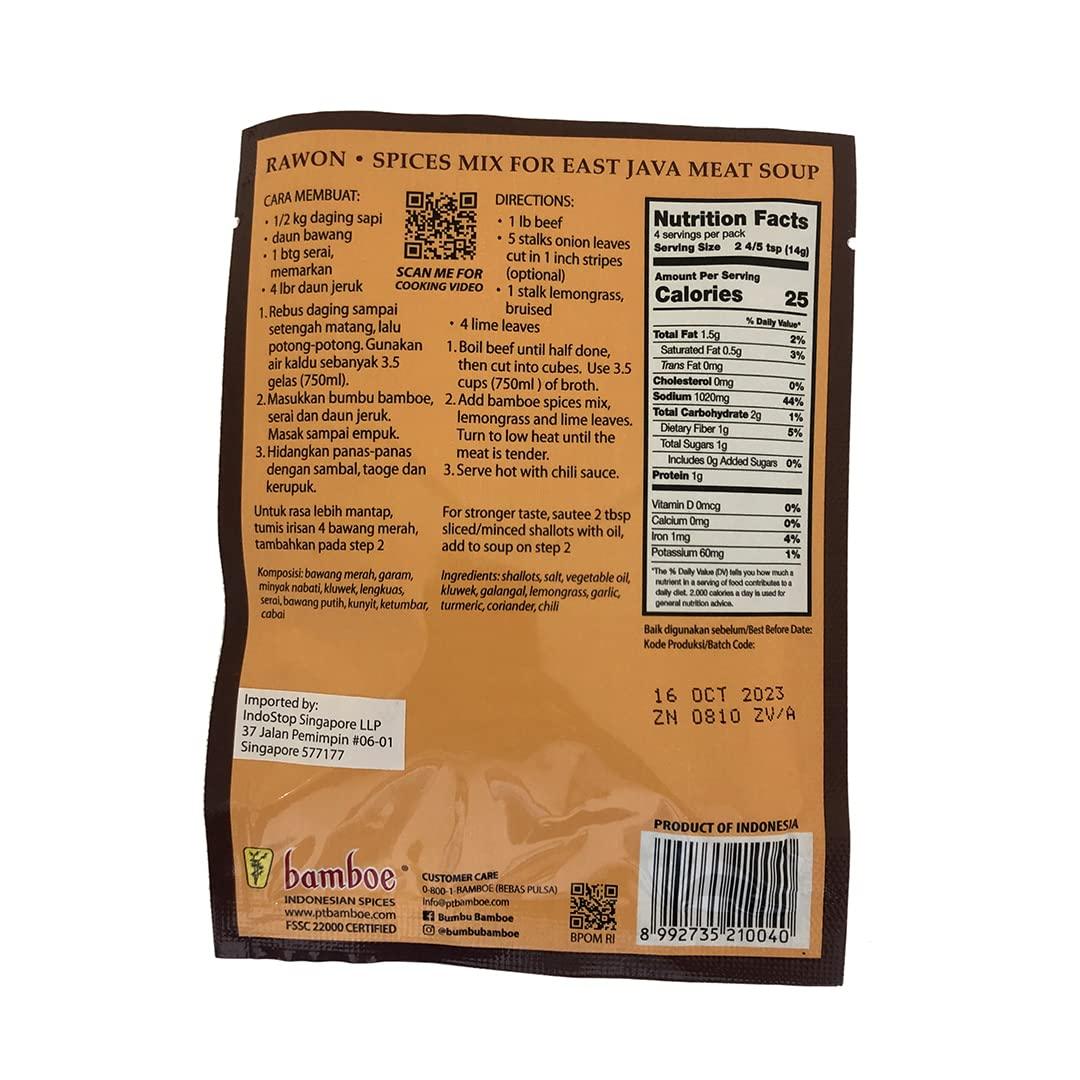 bamboe bumbu rawon (east java beef soup) - 1.9oz - Mighty Depot