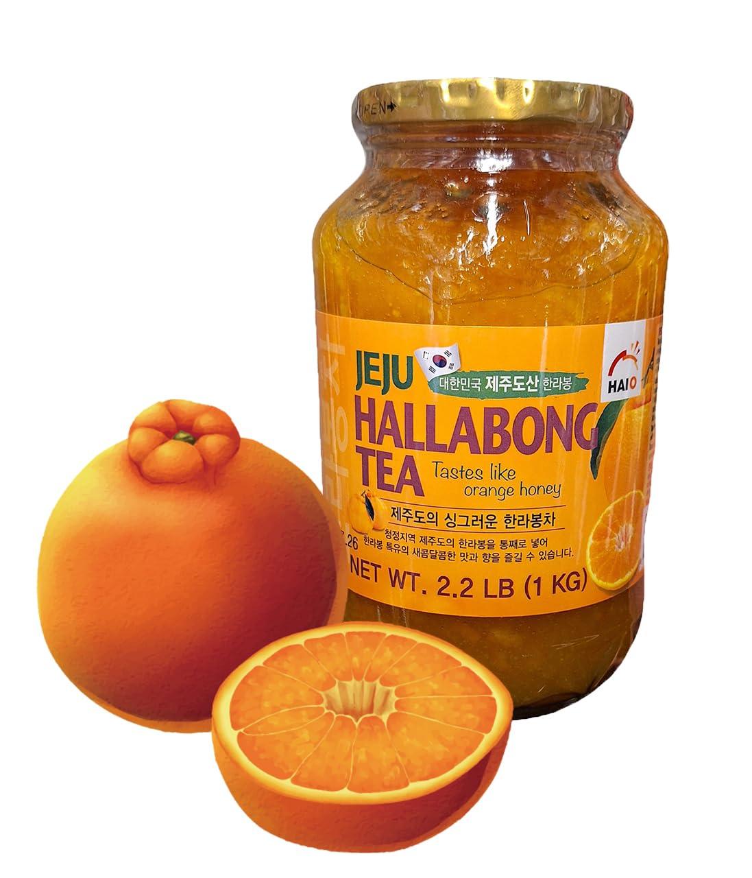 HAIO Jeju Hallabong Tea, Korean Tangerine Tea, 2.2 Pounds per Jar (1 kg), 1 Jar - Mighty Depot