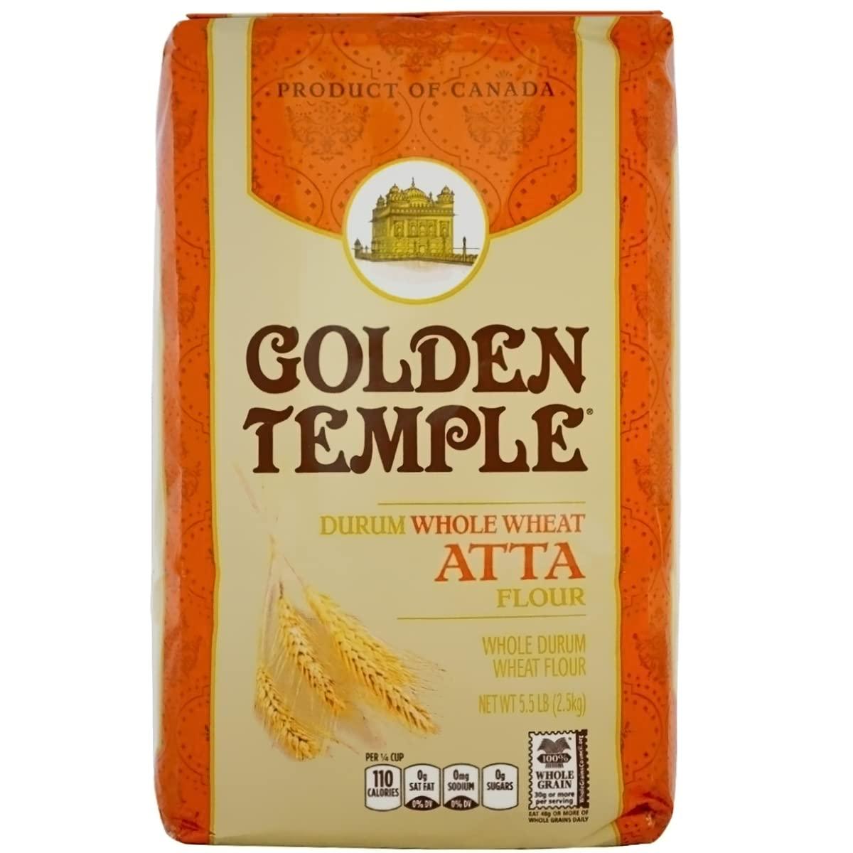 Golden Temple Durum Whole Wheat Atta - 5.5lbs - Mighty Depot