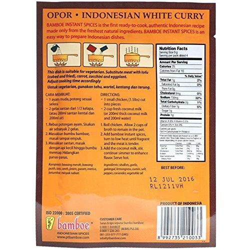 Bamboe Bumbu Instant Opor - White Curry , 36 Gram (Pack of 3) - Mighty Depot