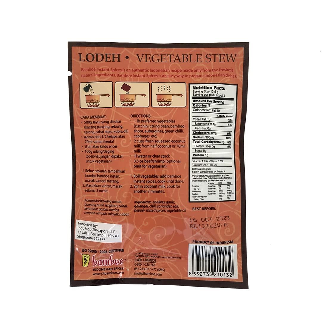 bamboe bumbu lodeh (vegetable stew seasoning) - 1.9oz - Mighty Depot