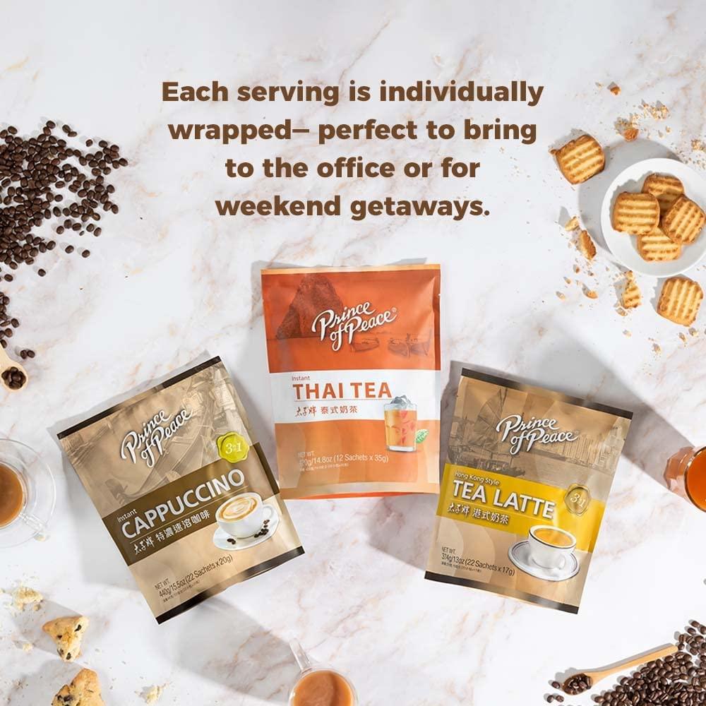 Prince of Peace 3 in 1 Instant Cappuccino, 22 Sachets – Coffee Mix with Caffeine, Smooth and Tasty, Convenient – Just Add Water - Mighty Depot