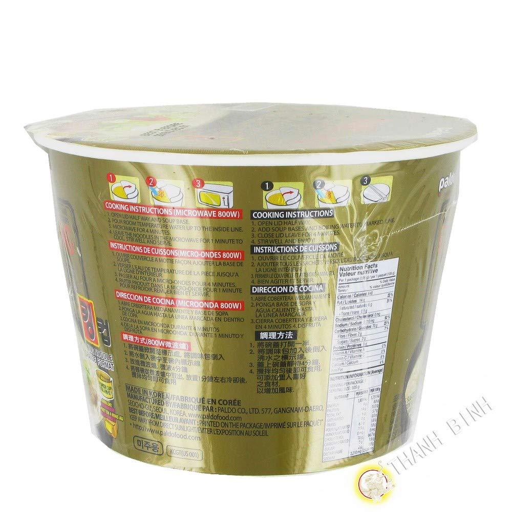 Paldo Gomtang Beef & Vegetable Ramen King Cup, 3.7 Ounce (Pack of 16) - Mighty Depot