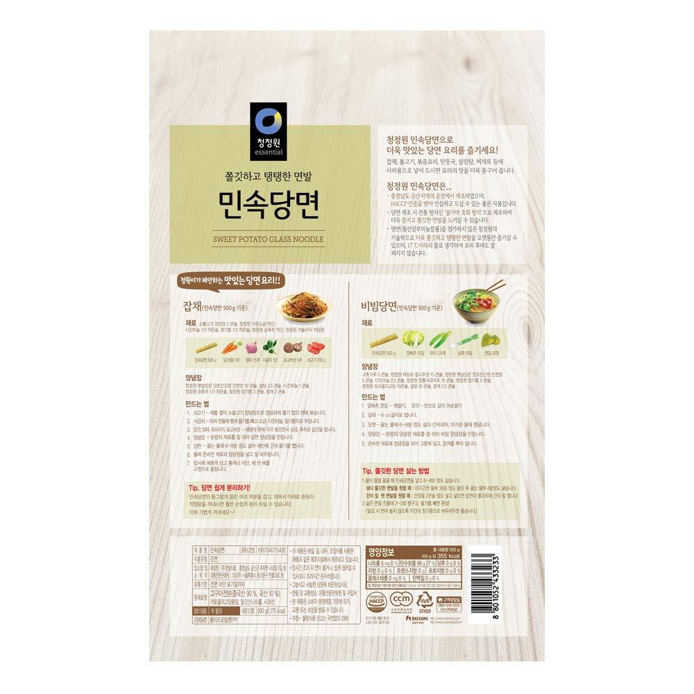 Cheongjeongwon Glass Noodles, Korean Vermicelli, Dangmyun, Sweet Potato Starch (500 grams) - Mighty Depot