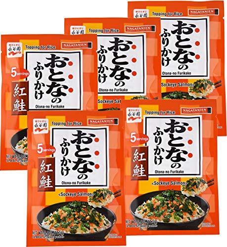 Nagatanien Otona no Furikake Benijake 5pcs Sockeye Salmon Flavor 0.4oz (5 Pack) - Mighty Depot