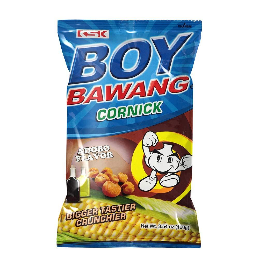 Boy Bawang Cornick, Adobo - Crispy Tasty & Gluten-Free Corn Nuts 3.54 ounces (100g), 3 Pack - Mighty Depot