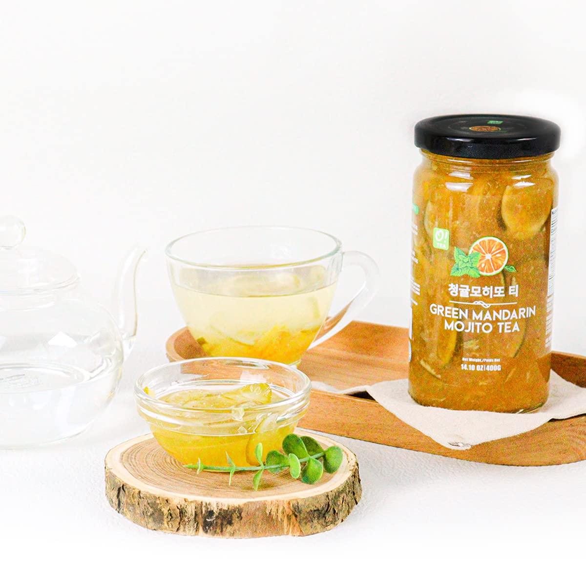 O! Tea Green Mandarin Mojito Tea Korean Tea Product of Korea 14.1oz (400g) - Mighty Depot
