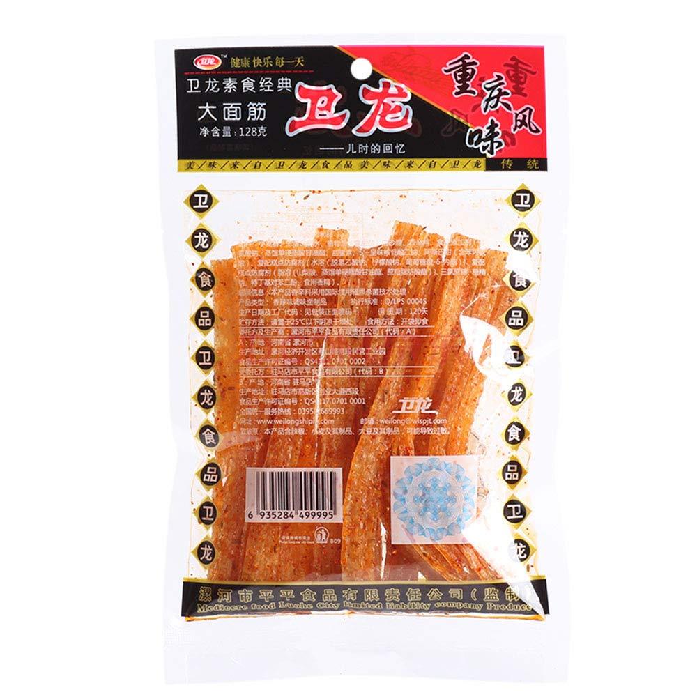Weilong Spicy Big Gluten Spicy 102g/Pack Chongqing Flavor Casual Snacks Vegetarian Classic卫龙辣条一根根大面筋 香辣大辣条102g/袋 重庆风味休闲零食小吃 - Mighty Depot