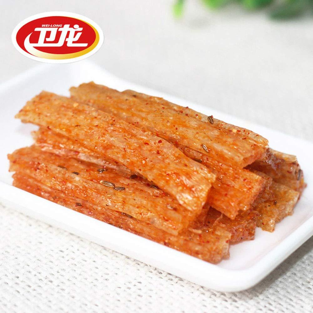 Weilong Spicy Big Gluten Spicy 102g/Pack Chongqing Flavor Casual Snacks Vegetarian Classic卫龙辣条一根根大面筋 香辣大辣条102g/袋 重庆风味休闲零食小吃 - Mighty Depot