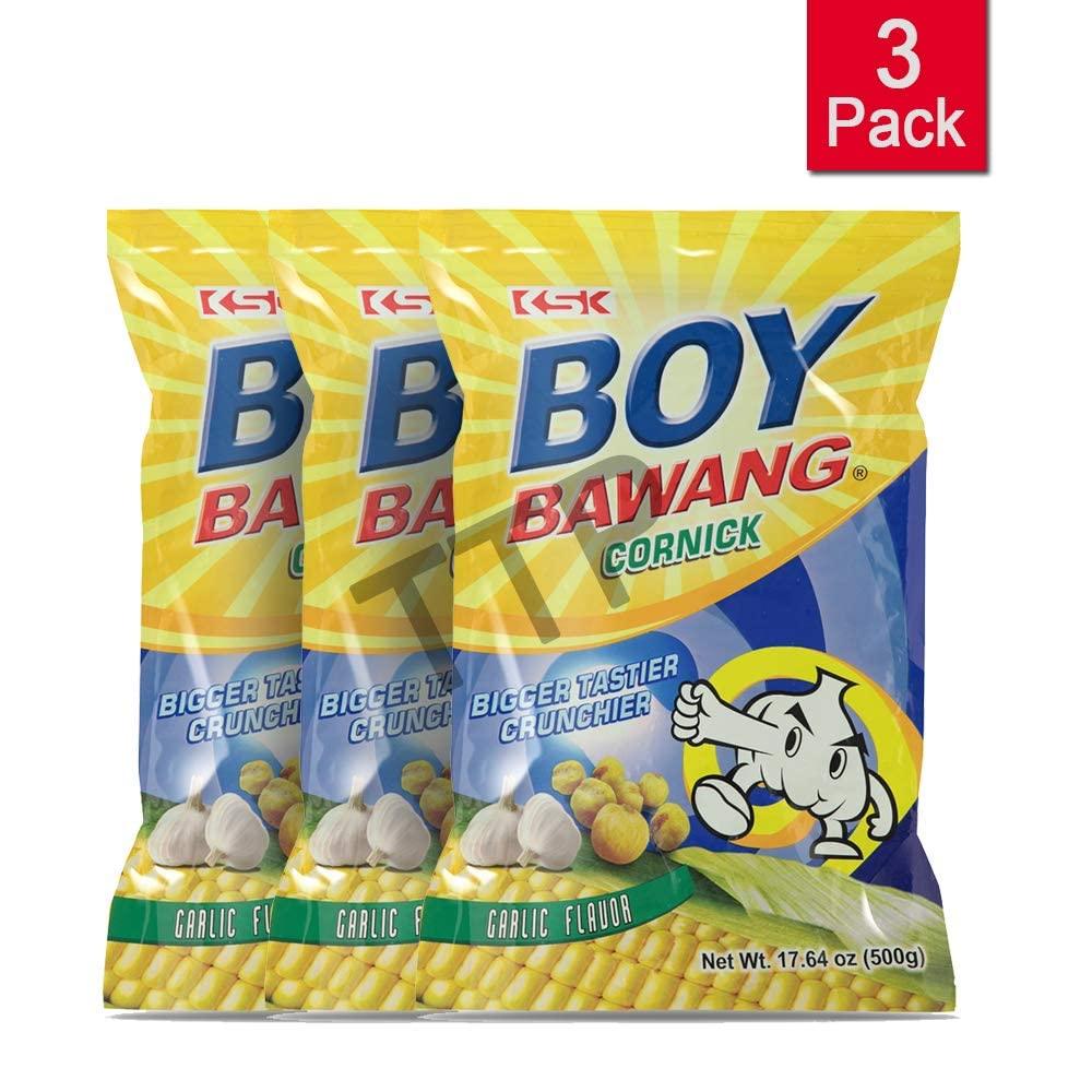 Boy Bawang Cornick Crispy Tasty & Gluten-Free Corn Nuts Snacks 3 Packs - Mighty Depot