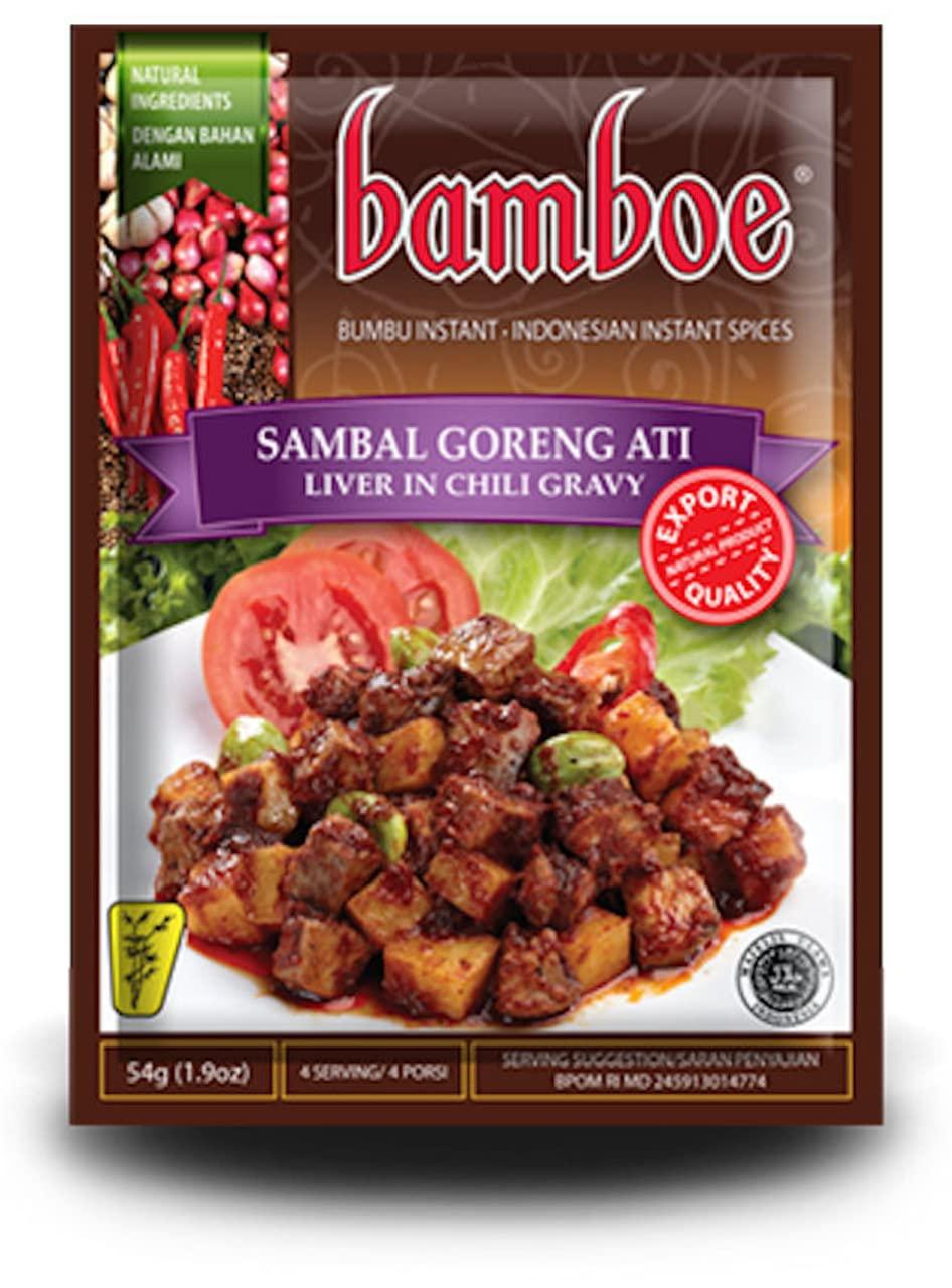 bamboe Indonesian Instant Spices: Sambal Goreng Ati (Instant Spices for Liver in Chilli Gravy) (1 x 1.9 OZ) - Mighty Depot