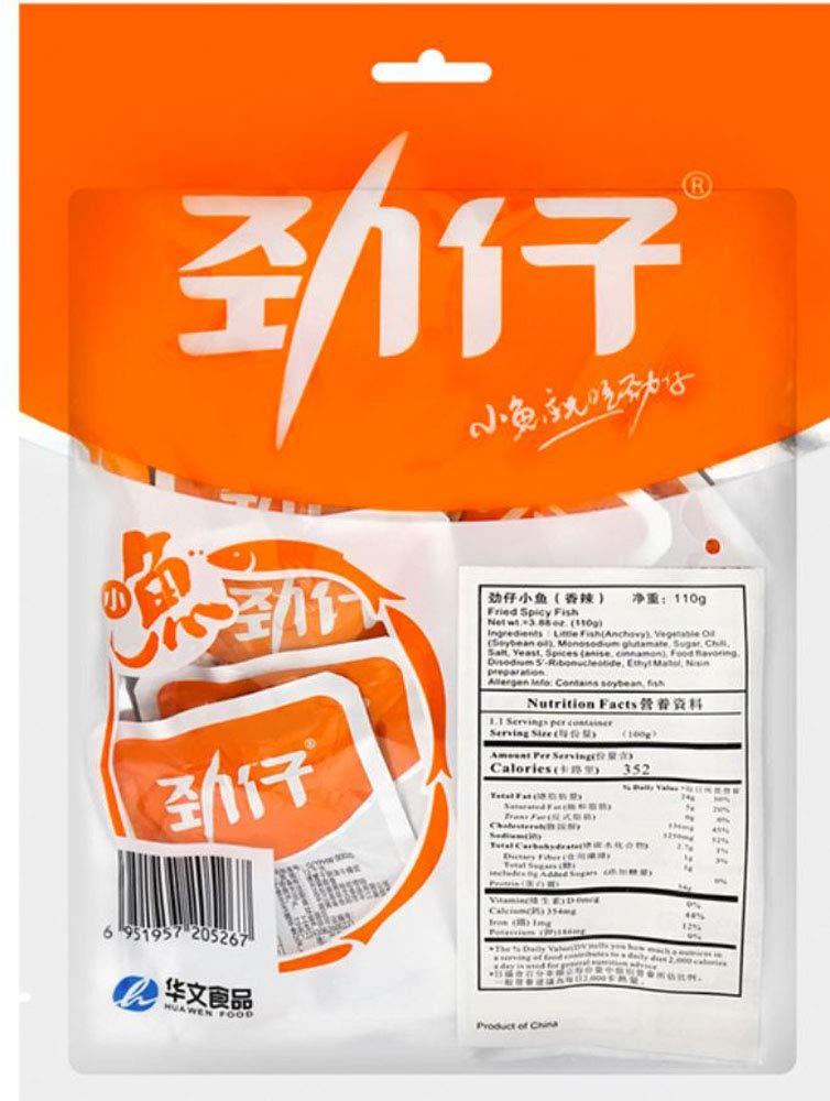 HUAWEN Spiced Fried mini Anchovy Fish Snack 110g 4 Packs - Mighty Depot