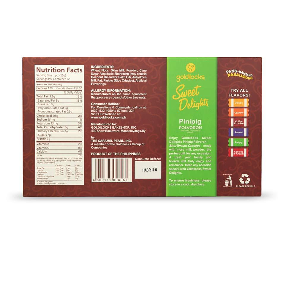 Goldilocks Sweet Delights Philippine Shortbread Cookies (Pinipig, 2 Pack) - Mighty Depot