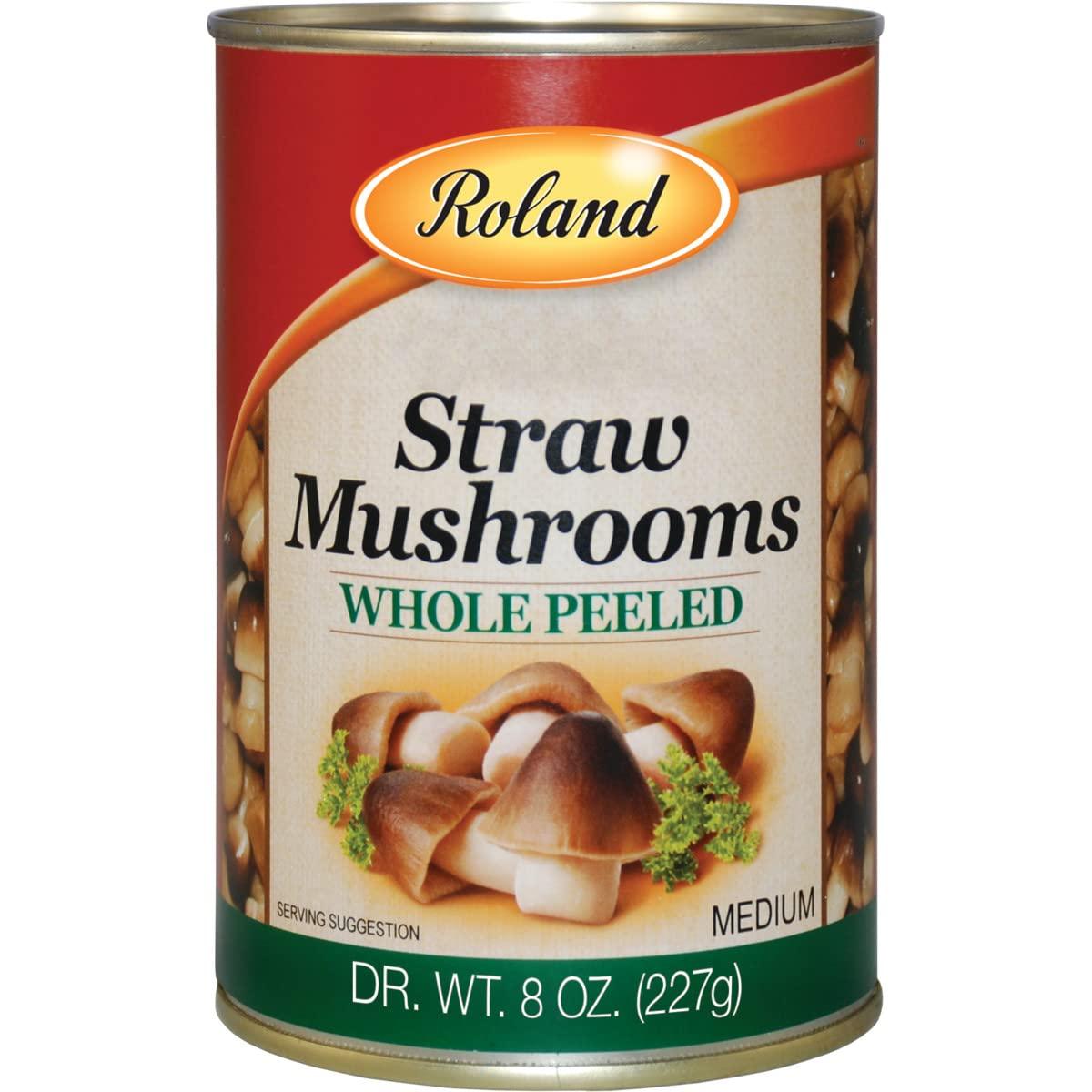 Roland Foods Canned Peeled Straw Mushrooms, 15 Ounce Can, Pack of 8 - Mighty Depot