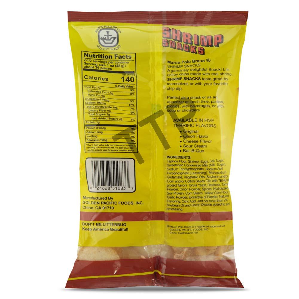 Marco Polo Shrimp Snacks Bar-B-Que Flavored, 2.5oz (71g) - Mighty Depot