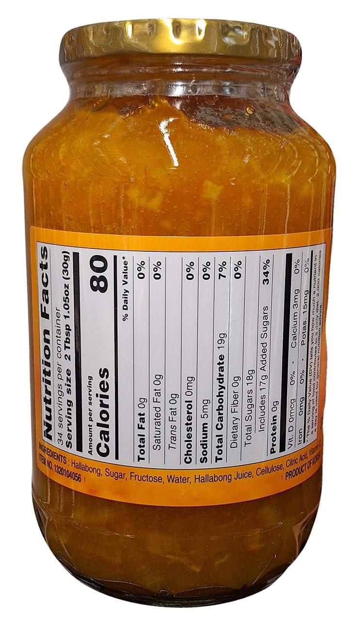 HAIO Jeju Hallabong Tea, Korean Tangerine Tea, 2.2 Pounds per Jar (1 kg), 1 Jar - Mighty Depot