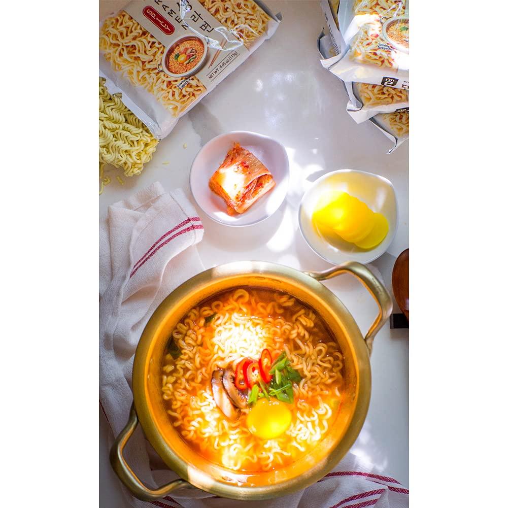 I'M E MinSaeng Ramen 115g 4.05oz (Pack of 5) . Korean Spicy Instant Noodle Soup Chewy Texture Noodle, Rich and Savory Trans Fat 0 Cholesterol, 4.05 oz (115 g) - Mighty Depot