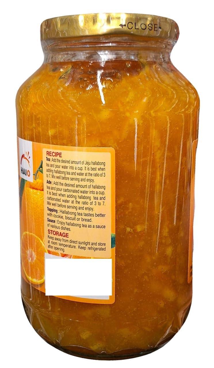 HAIO Jeju Hallabong Tea, Korean Tangerine Tea, 2.2 Pounds per Jar (1 kg), 1 Jar - Mighty Depot