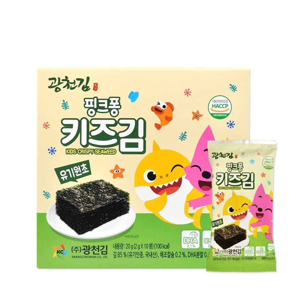 Pinkfong Kids Organic Crispy Seaweed 1 Box, 10 individual pack - Mighty Depot