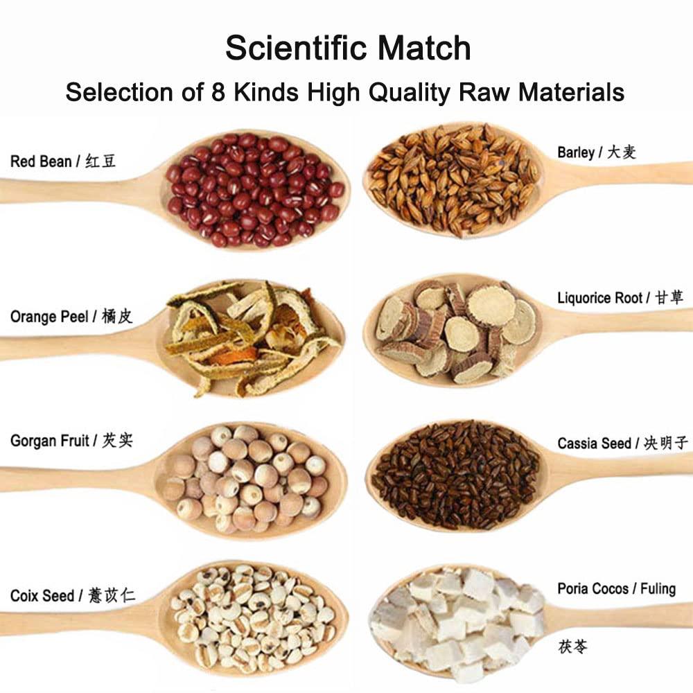 Red Bean Coix Seed Cassia Seed Poria Herbal Tea, Orange Peel, Barley, Gordon Fruit, Liquoric Root Combination Tea, Clearing Dampness 祛湿茶 - Mighty Depot