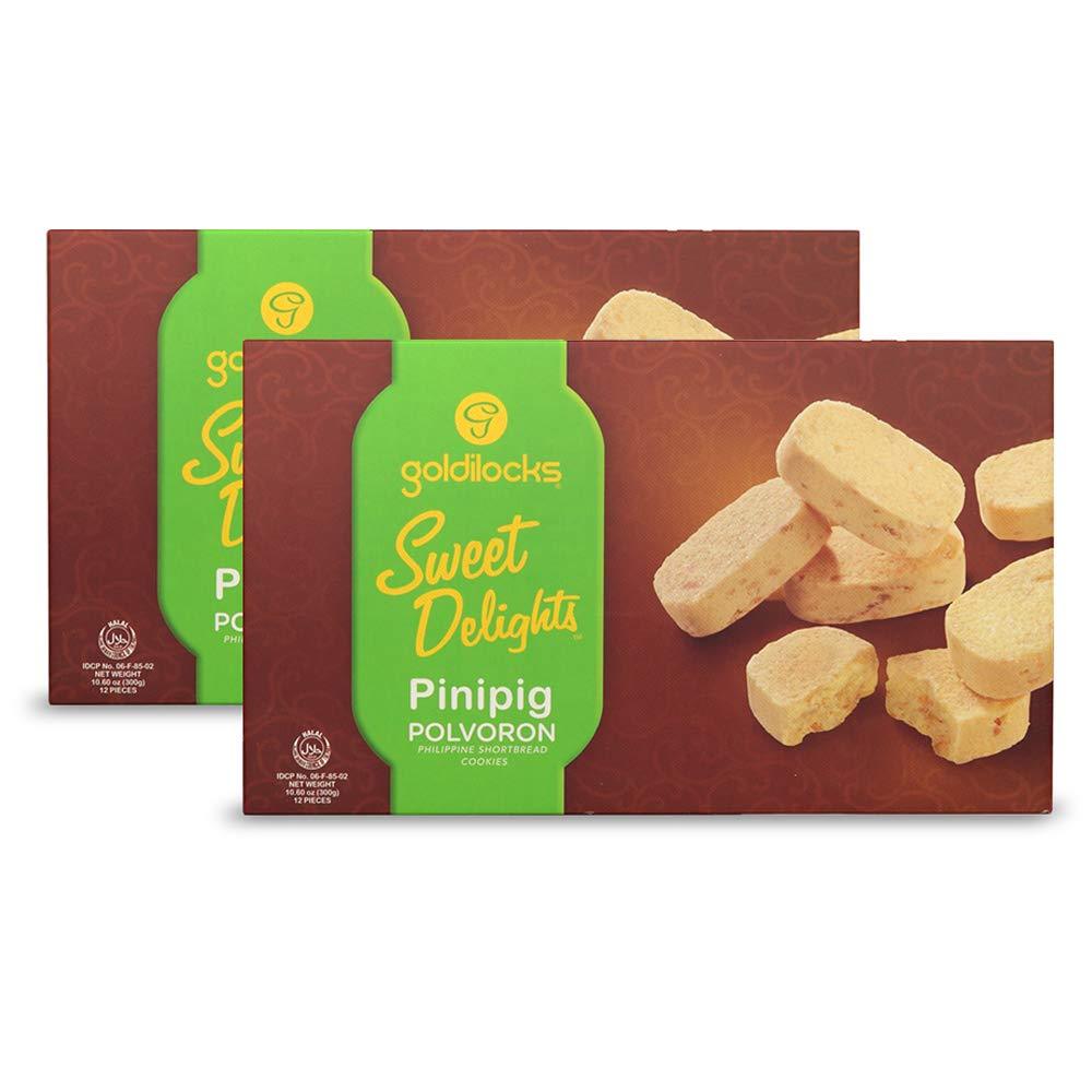 Goldilocks Sweet Delights Philippine Shortbread Cookies (Pinipig, 2 Pack) - Mighty Depot